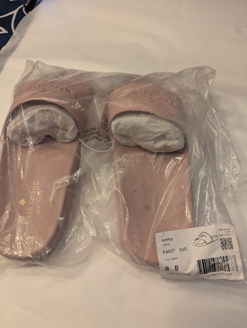 Kate Spade Rosy Dawn Pink Sunny Logo Slide Sandals Size 8 New - Picture 11 of 11
